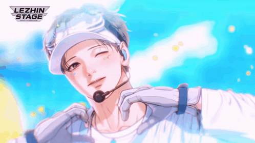 A Drawing Of A Boy With A Lezhin Stage Logo GIF