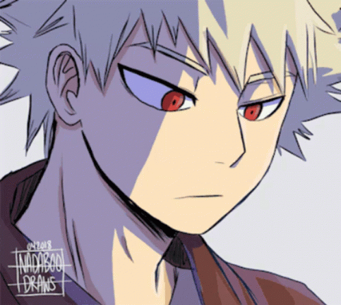 A Drawing Of A Boy With Red Eyes And The Year 2018 On The Bottom Left GIF
