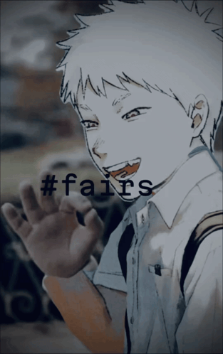 A Drawing Of A Boy With The Hashtag #Fairs On The Bottom GIF