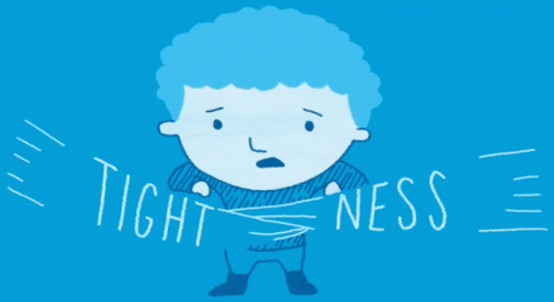 A Drawing Of A Boy With The Words " Tightness " Written On It GIF
