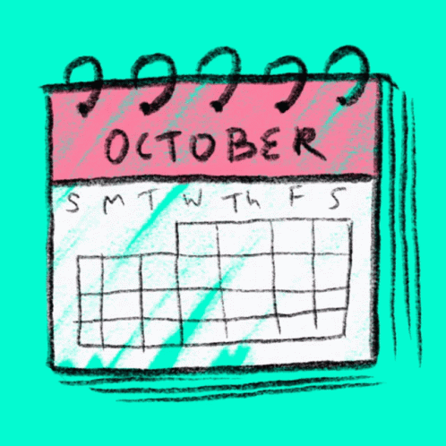 A Drawing Of A Calendar That Says Ele Tober On The Top GIF