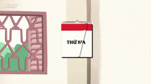 A Drawing Of A Calendar With The Word Chủ Nhật On It GIF