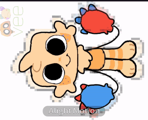 A Drawing Of A Cartoon Character With A Alight Motion Icon Below It GIF