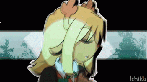 A Drawing Of A Cartoon Character With The Name Ichika At The Bottom GIF