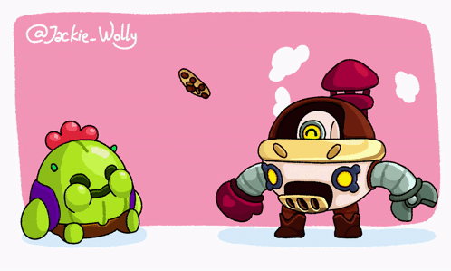 A Drawing Of A Cartoon Character With The Name Jackie-Wollly GIF