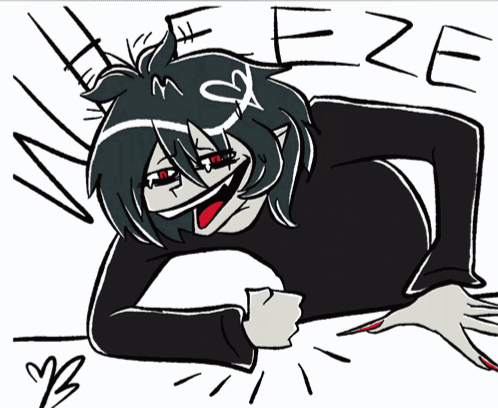 A Drawing Of A Cartoon Character With The Word Eze Written On It GIF