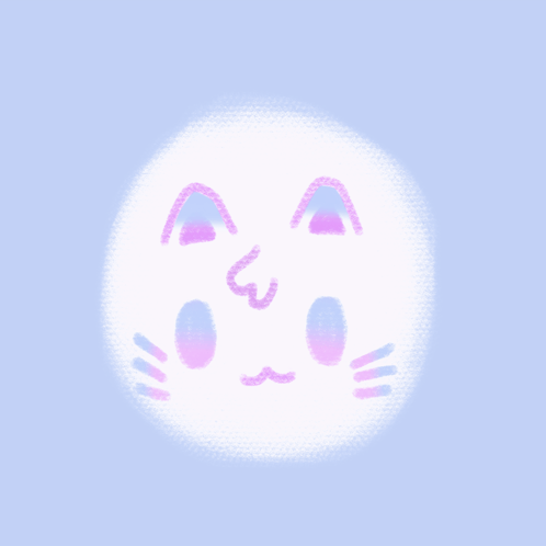 a drawing of a cat 's face with the number 3 on it 's nose