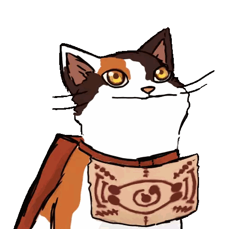 a drawing of a cat wearing a scarf around its neck