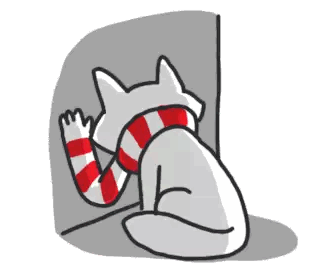 a drawing of a cat wearing a scarf