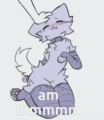 a drawing of a cat with a caption that says am mmmmm