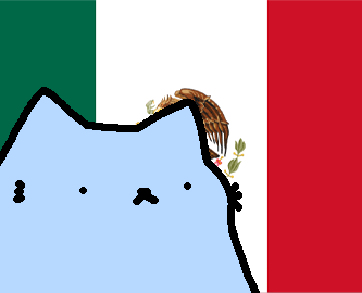 A Drawing Of A Cat With A Mexican Flag Behind It And The Words Vamos GIF