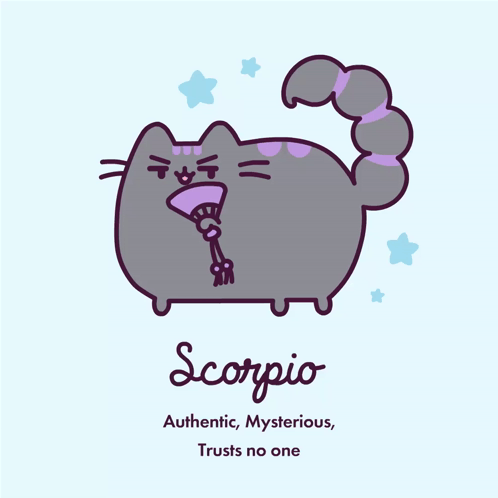 A Drawing Of A Cat With A Scorpion On Its Tail GIF