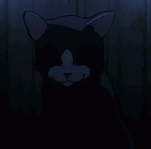 A Drawing Of A Cat With Glowing Eyes And The Number 1 On It GIF