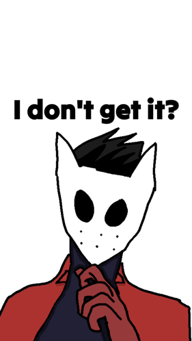 A Drawing Of A Cat With The Words " I Don 'T Get It " GIF