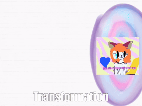A Drawing Of A Cat With The Words Seventhecutiey Cutestcat Nya Transformation GIF