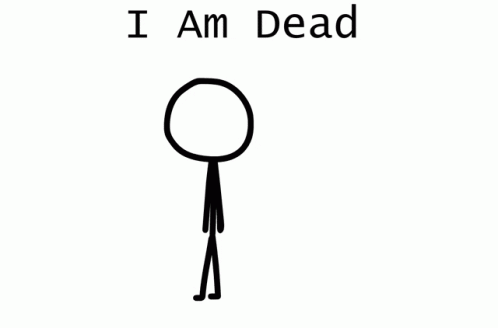 A Drawing Of A Circle With The Words I Am Dead Below It GIF