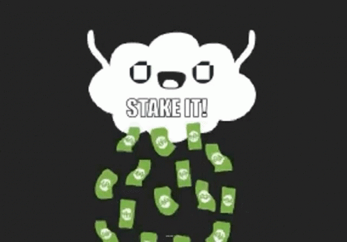 A Drawing Of A Cloud With The Words Stake It Written On It GIF