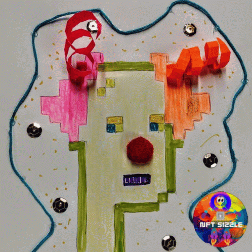 A Drawing Of A Clown With The Words Sweet Nft Sweet Nft GIF