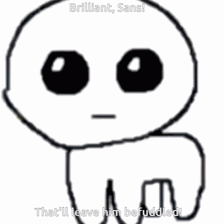 A Drawing Of A Colorful Face With The Words Brilliant Sans That 'Ll Leave Him Befuddled Written Below It GIF