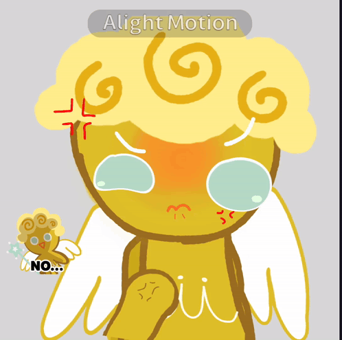 A Drawing Of A Cookie With Wings And The Words Alight Motion On The Bottom Right Corner GIF