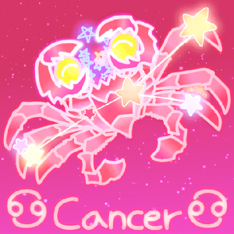 A Drawing Of A Crab And The Word Cancer GIF