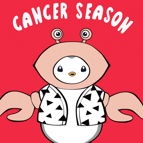A Drawing Of A Crab With The Words Cancer Season Written Above It GIF