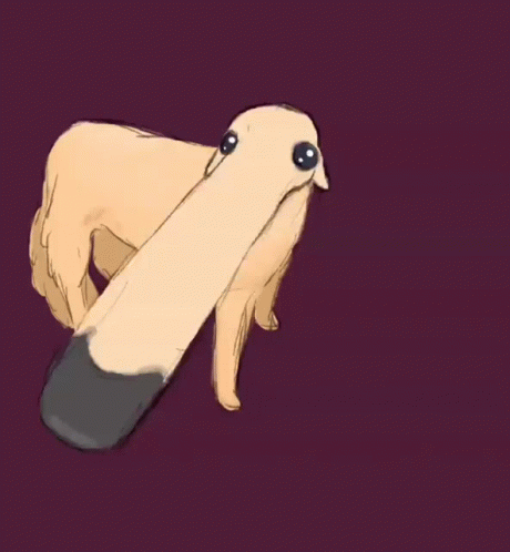 A Drawing Of A Dog With A Large Nose GIF