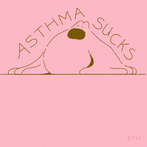 A Drawing Of A Dog With The Words Asthma Sucks GIF