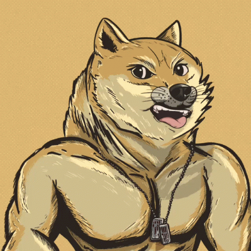a drawing of a doge with the word upgrading written on it