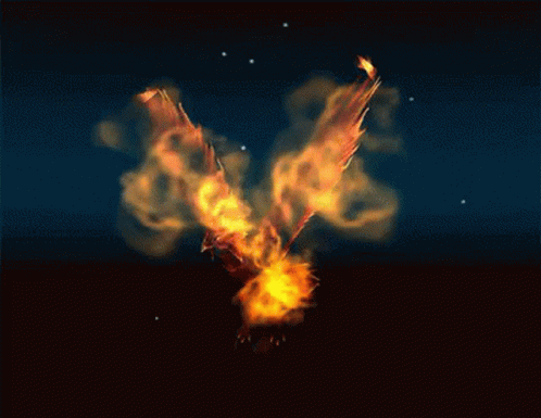 A Drawing Of A Dragon With Flames Coming Out Of It 'S Mouth GIF