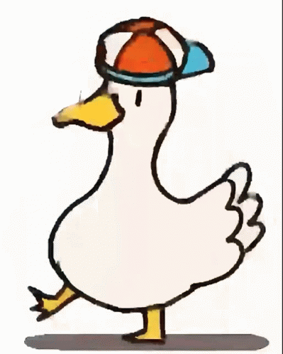 A Drawing Of A Duck Wearing A Hat And A Mask GIF