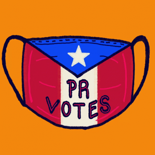 A Drawing Of A Face Mask With The Words Pr Votes Written On It GIF