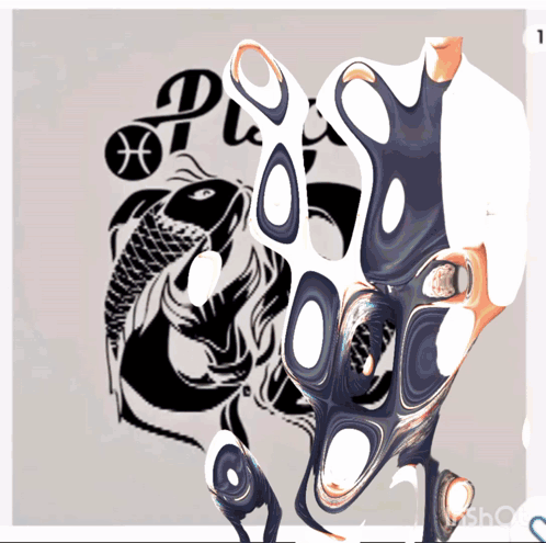 A Drawing Of A Fish With The Word Pisces In The Background GIF
