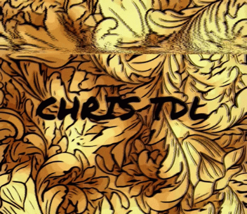 A Drawing Of A Floral Pattern With The Name Chris Tdl Written In Black GIF