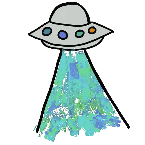 a drawing of a flying saucer with circles on the side