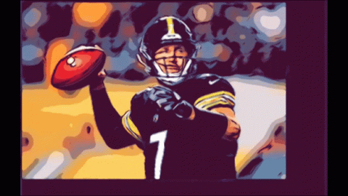 A Drawing Of A Football Player With The Number 1 GIF