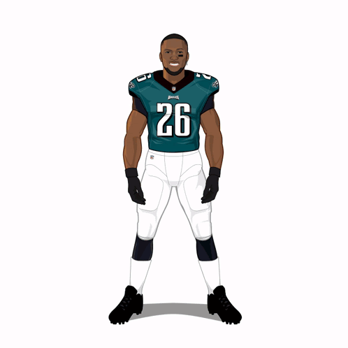 a drawing of a football player with the number 26 on his shirt