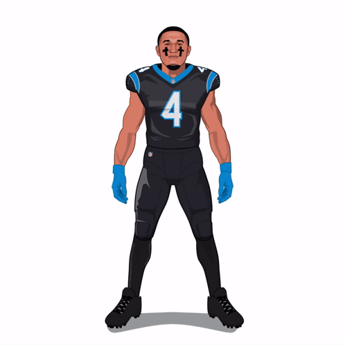 A Drawing Of A Football Player With The Number 4 On His Jersey GIF