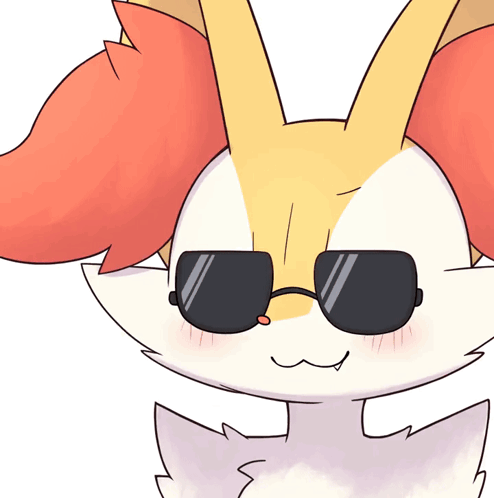 Fox Wearing Sunglasses And Red Tail GIF