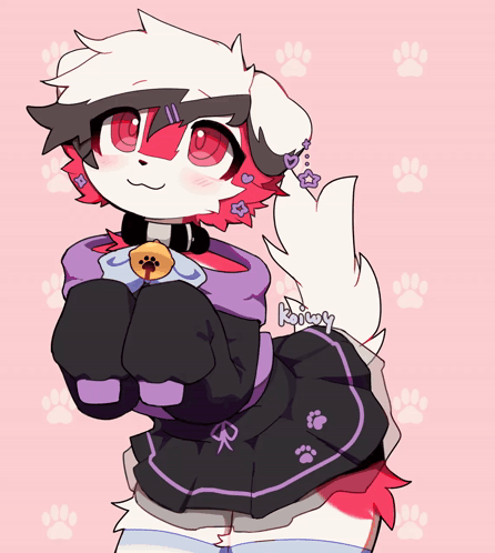 A Drawing Of A Furry Character With The Word Kizzy On The Bottom GIF