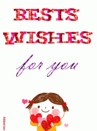Girl Holding Hearts Wishing You Best GIF