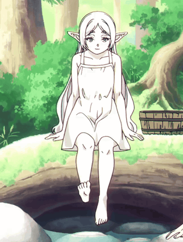 a drawing of a girl in a white dress