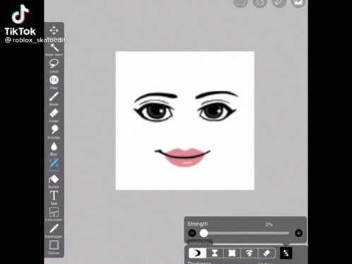 A Drawing Of A Girl 'S Face Is Being Created On A Tiktok App GIF
