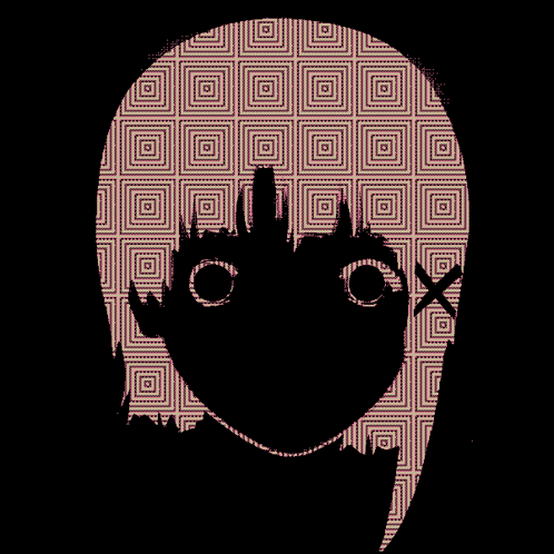 A Drawing Of A Girl 'S Face With A Pattern On It GIF