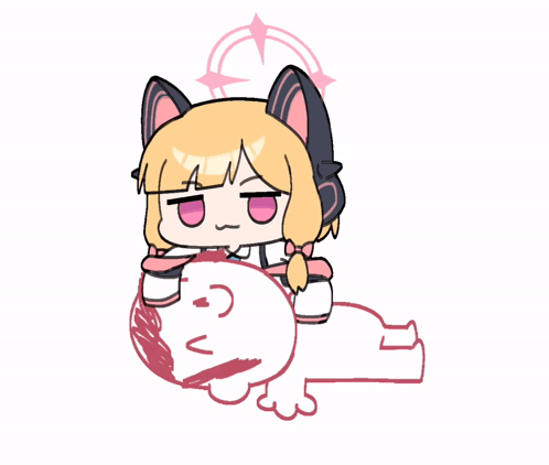 A Drawing Of A Girl Sitting On A Man 'S Back With A Smiley Face On It GIF