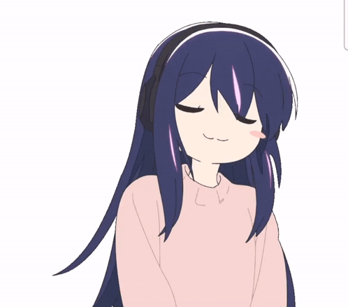 A Drawing Of A Girl Wearing Headphones And A Pink Shirt GIF