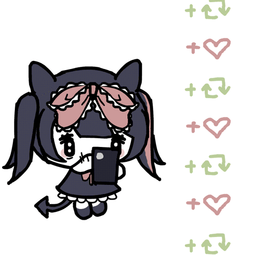 A Drawing Of A Girl With A Bow On Her Head Is Surrounded By Hearts And Arrows GIF
