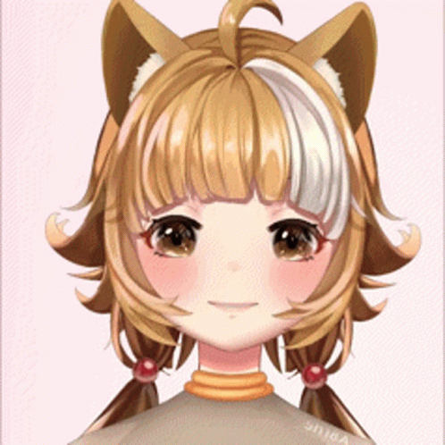 A Drawing Of A Girl With A Cat Ear GIF