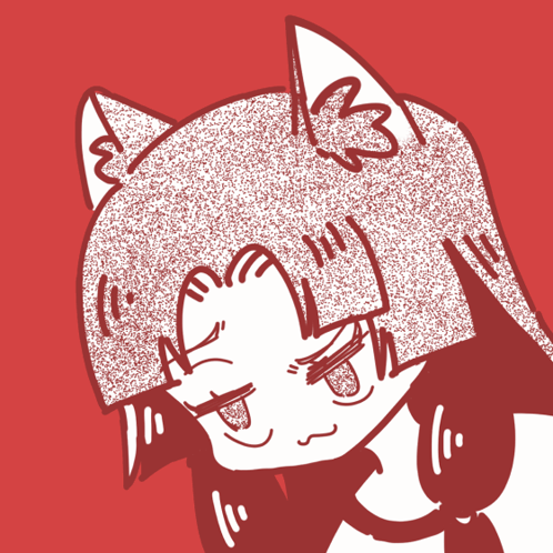A Drawing Of A Girl With A Cat Ear GIF