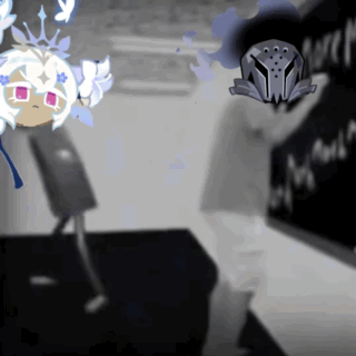 a drawing of a girl with a crown on her head standing next to a man with a helmet on his head